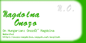 magdolna onozo business card